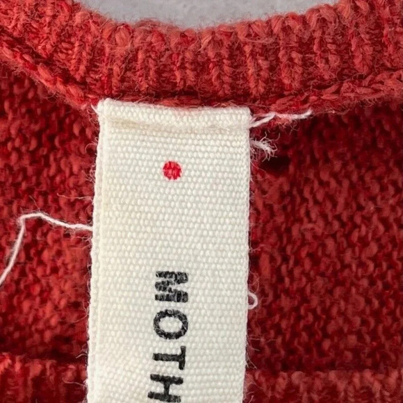 Moth Blouse Women's Sz L Red Pullover Stretch Long Sleeve Round Neck Pullover - Picture 8 of 11